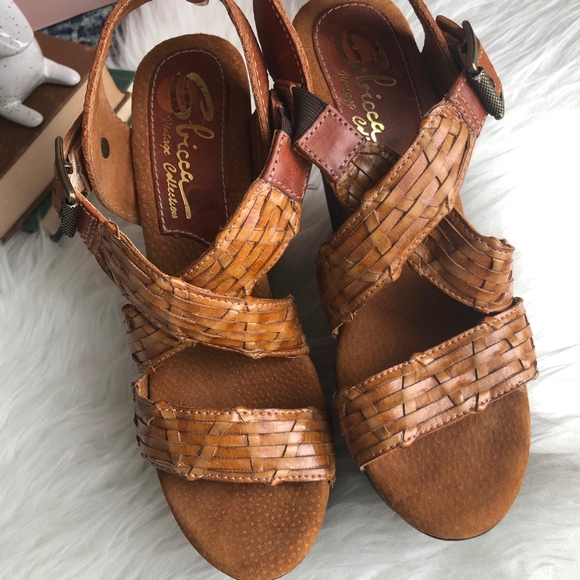 Sbicca Vintage Collection Wooden Block Wedges - Picture 5 of 8